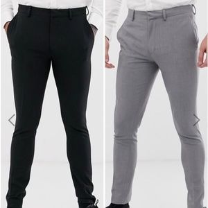 NWOT 2 Pairs ASOS Black & Gray Skinny Pants